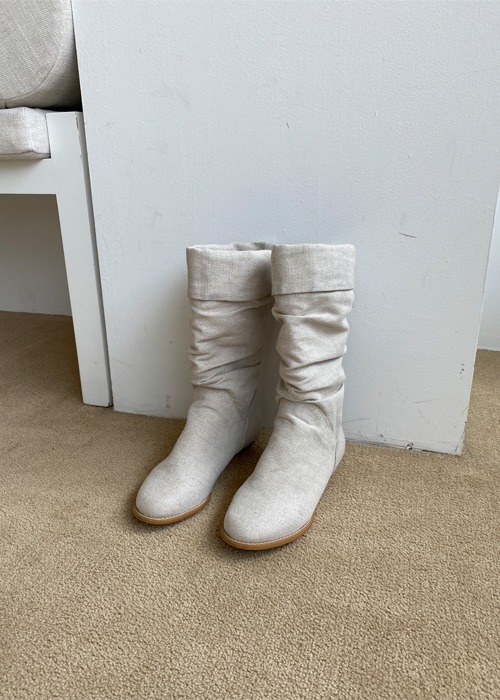 Linen Shirred Boots(2color)