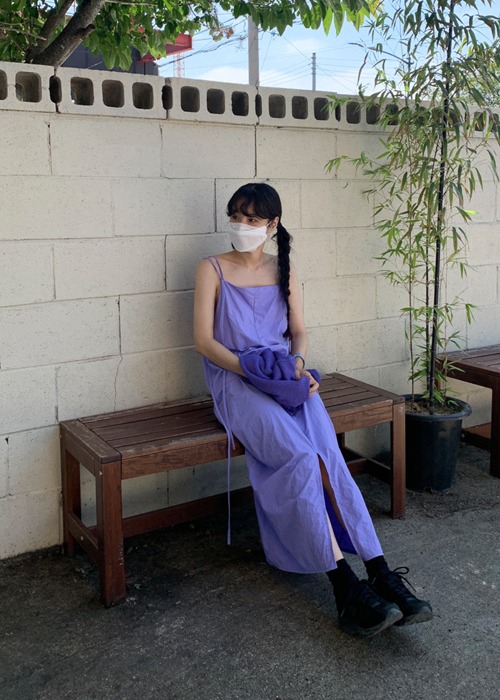 Violet Front Slit Dress