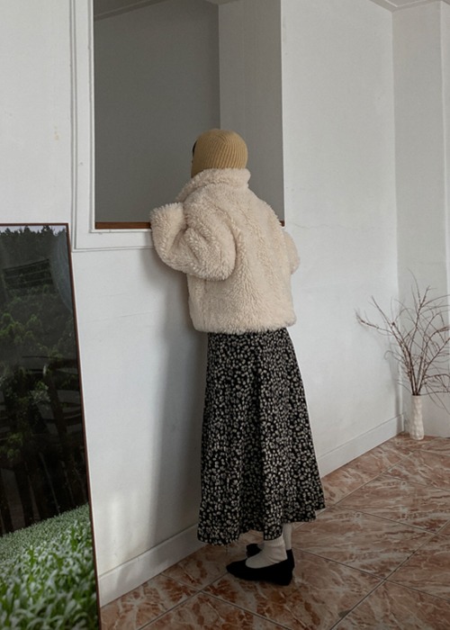 Ivory Faux Fur Quilted Jacket