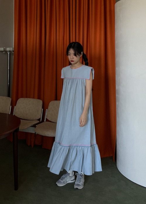 Linen Blend Line Point Dress(2color)